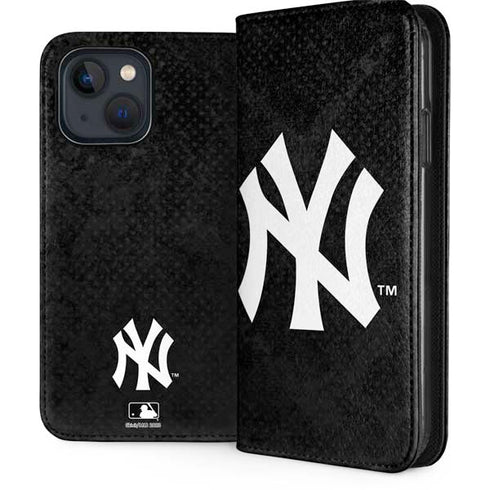 MLB New York Yankees Dark Wash iPhone 15 Plus Folio Case