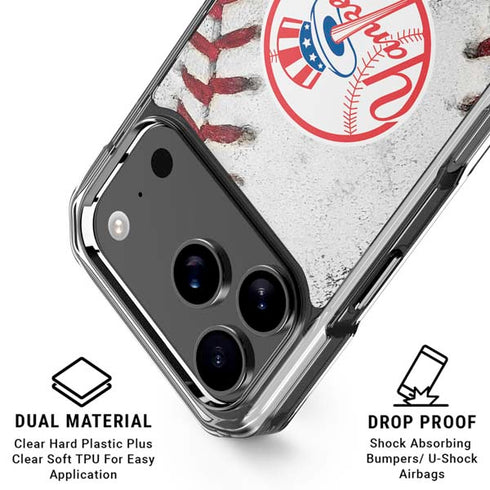 MLB New York Yankees Game Ball iPhone 18 Pro Clear Case