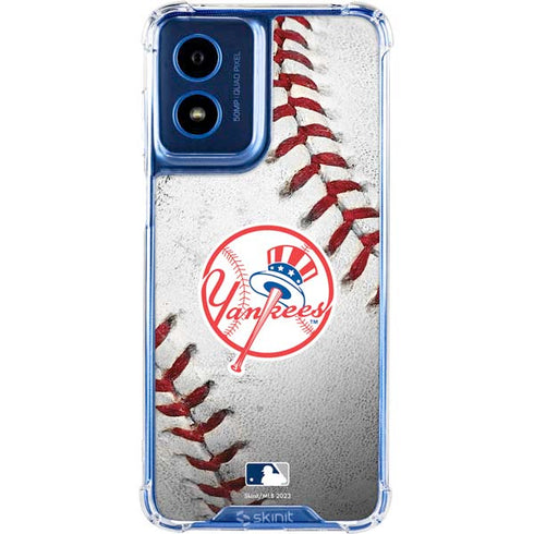 MLB New York Yankees Game Ball Moto G 5G (2024) Clear Case