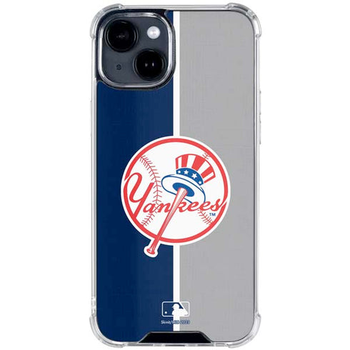 MLB New York Yankees Split iPhone 15 Clear Case