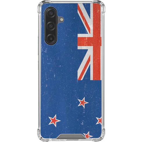 New Zealand Flag Distressed Galaxy A17 Clear Case