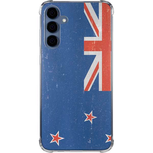 New Zealand Flag Distressed Galaxy A35 5G Clear Case