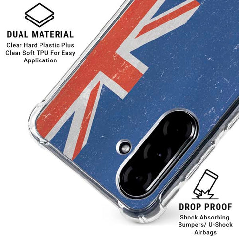 New Zealand Flag Distressed Galaxy A36 5G Clear Case