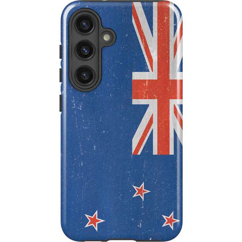 New Zealand Flag Distressed Galaxy S25 Plus Impact Case