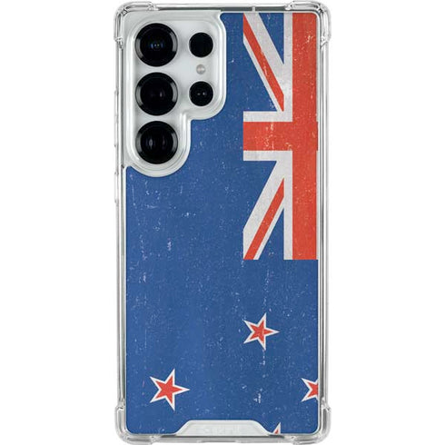 New Zealand Flag Distressed Galaxy S25 Ultra Clear Case