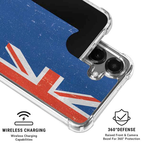 New Zealand Flag Distressed Galaxy S26 Plus Clear Case