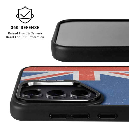 New Zealand Flag Distressed Galaxy S26 Plus Kickstand Case