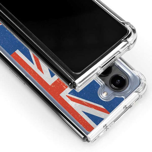 New Zealand Flag Distressed Galaxy Z Fold5 5G Clear Case