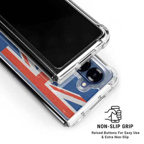 New Zealand Flag Distressed Galaxy Z Fold7 Clear Case