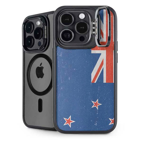 New Zealand Flag Distressed iPhone 13 Pro Kickstand Case
