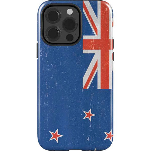 New Zealand Flag Distressed iPhone 15 Pro Impact Case