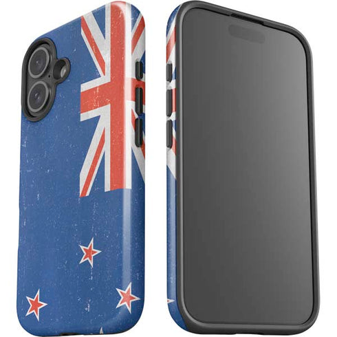 New Zealand Flag Distressed iPhone 16 Impact Case