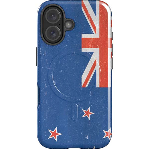 New Zealand Flag Distressed iPhone 16 Magsafe Impact Case