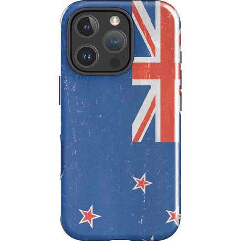New Zealand Flag Distressed iPhone 16 Pro Impact Case