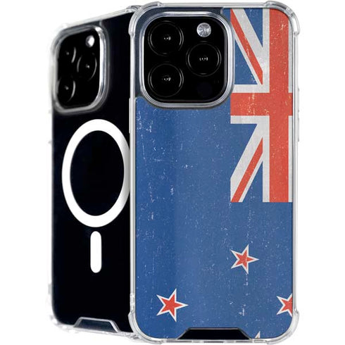 New Zealand Flag Distressed iPhone 16 Pro MagSafe Case