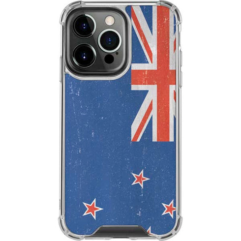 New Zealand Flag Distressed iPhone 16 Pro Max Clear Case