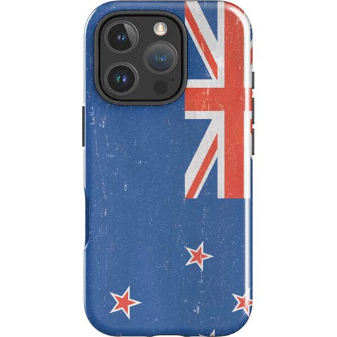 New Zealand Flag Distressed iPhone 16 Pro Max Impact Case