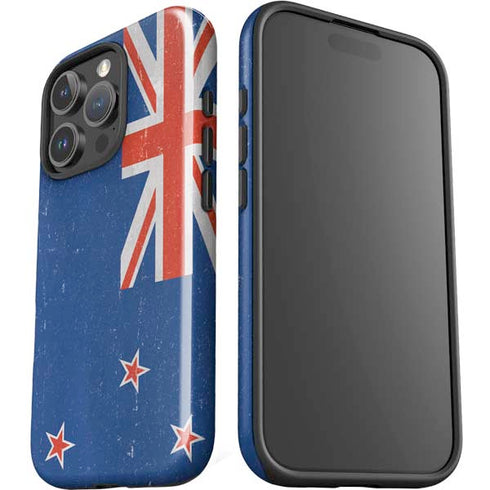 New Zealand Flag Distressed iPhone 16 Pro Max Impact Case