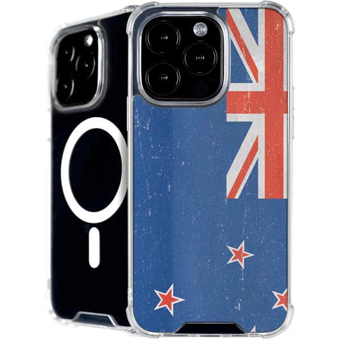 New Zealand Flag Distressed iPhone 16 Pro Max MagSafe Case