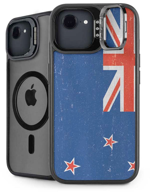 New Zealand Flag Distressed iPhone 16e Kickstand Case