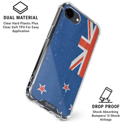 New Zealand Flag Distressed iPhone 16e Clear Case