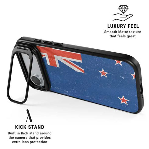 New Zealand Flag Distressed iPhone 17 Air Kickstand Case