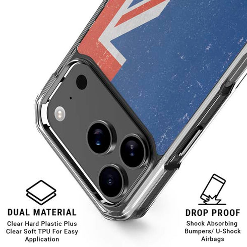 New Zealand Flag Distressed iPhone 17 Pro Clear Case