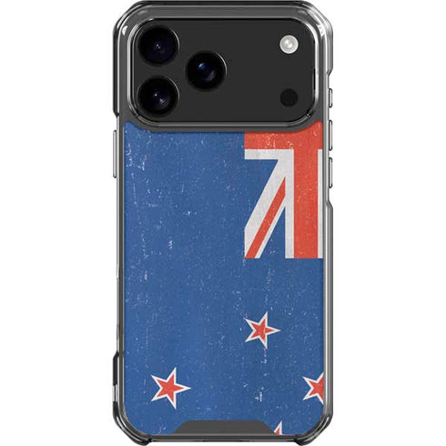 New Zealand Flag Distressed iPhone 17 Pro Max Clear Case