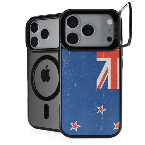 New Zealand Flag Distressed iPhone 17 Pro Max Kickstand Case