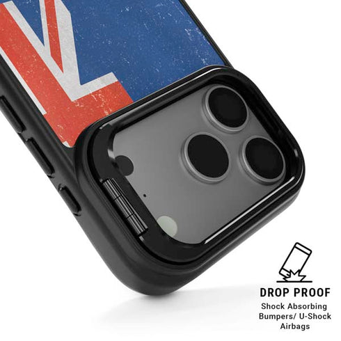 New Zealand Flag Distressed iPhone 17 Pro Max Kickstand Case