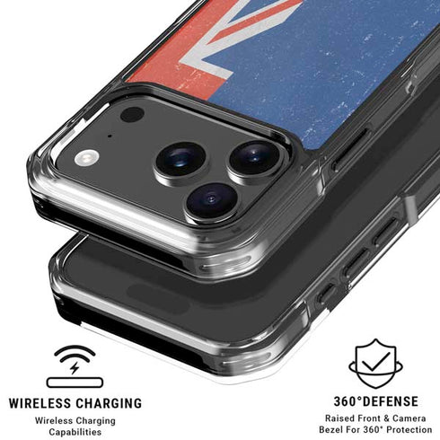 New Zealand Flag Distressed iPhone 18 Pro Clear Case