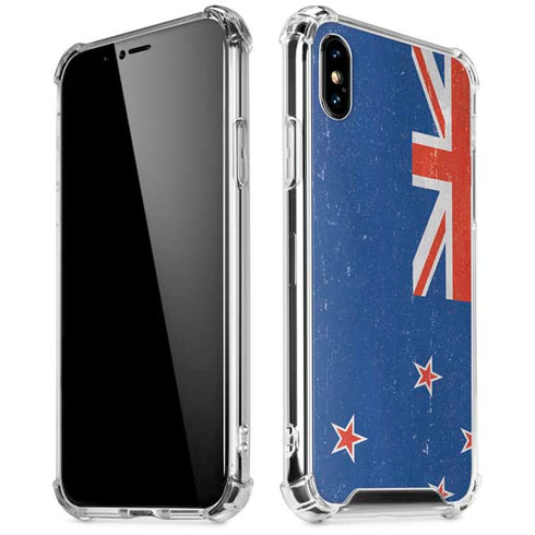 New Zealand Flag Distressed iPhone X/XS Clear Case