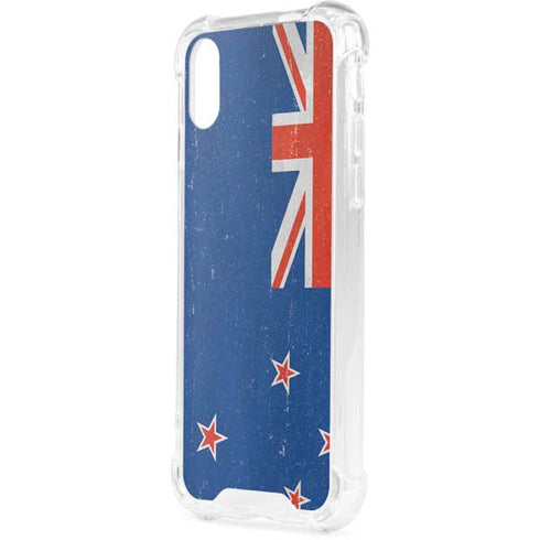 New Zealand Flag Distressed iPhone XS Clear Case