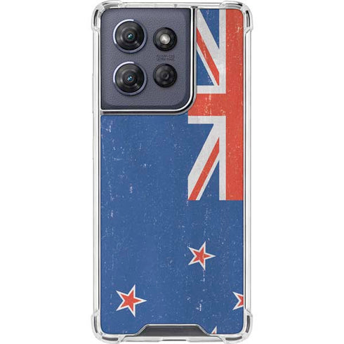 New Zealand Flag Distressed Moto G 5G (2025) Clear Case