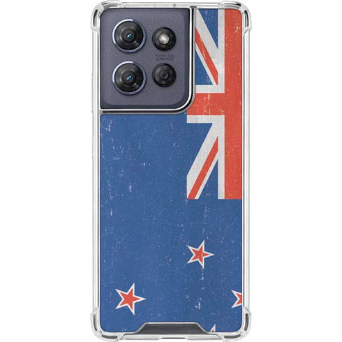 New Zealand Flag Distressed Moto G Stylus 5G (2025) Clear Case