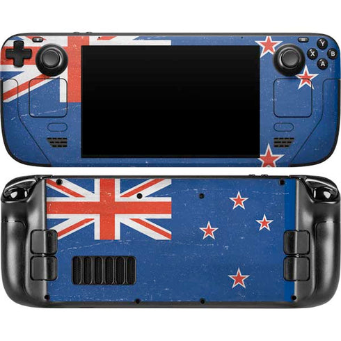 New Zealand Flag Distressed Steam Deck Handheld Gaming Computer OLED Skin