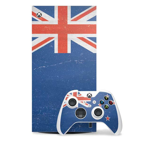 New Zealand Flag Distressed Xbox Series X Skins