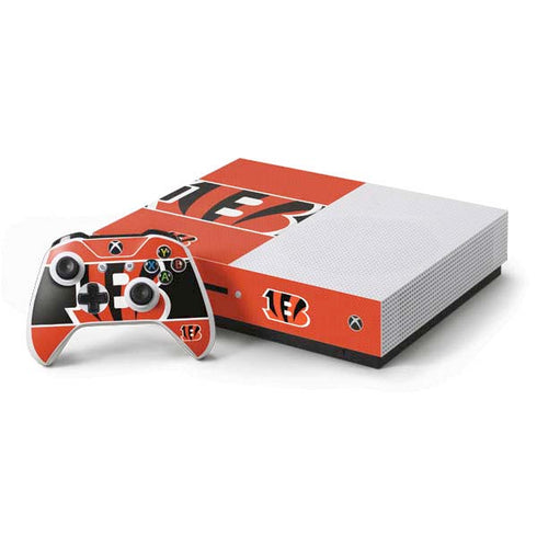 NFL Cincinnati Bengals Zone Block Xbox One S Console and Controller Bundle Skin