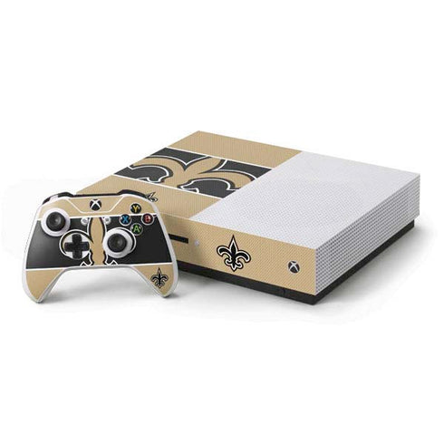 NFL New Orleans Saints Zone Block Xbox One S Console and Controller Bundle Skin