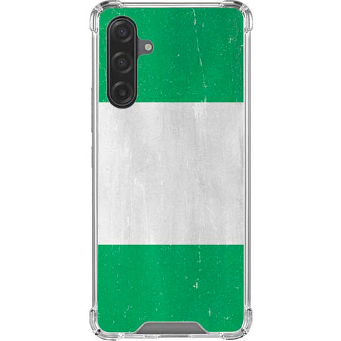Nigeria Flag Distressed Galaxy A17 Clear Case