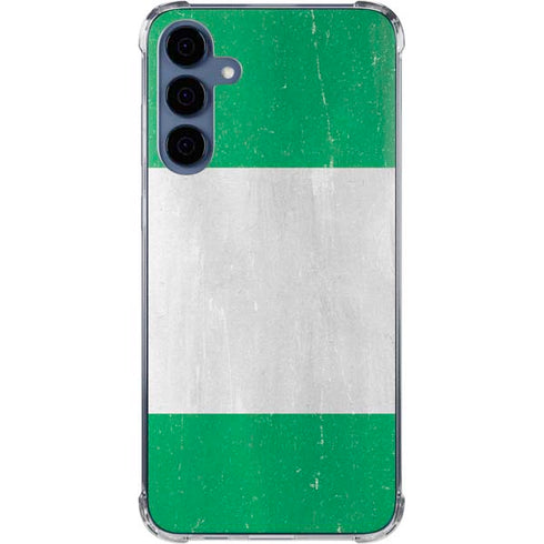 Nigeria Flag Distressed Galaxy A55 5G Clear Case