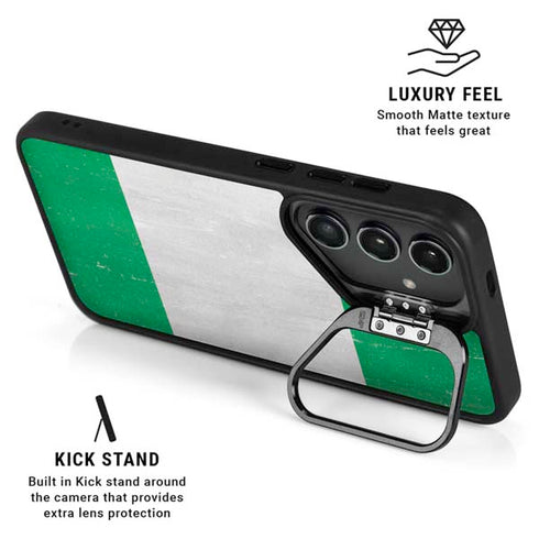 Nigeria Flag Distressed Galaxy S25 Kickstand Case
