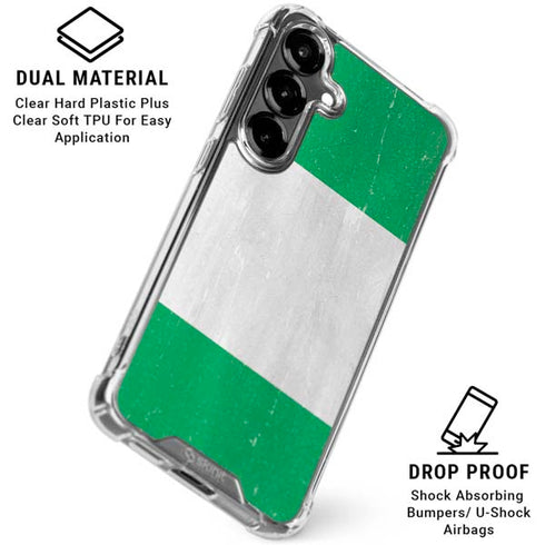 Nigeria Flag Distressed Galaxy S26 Clear Case