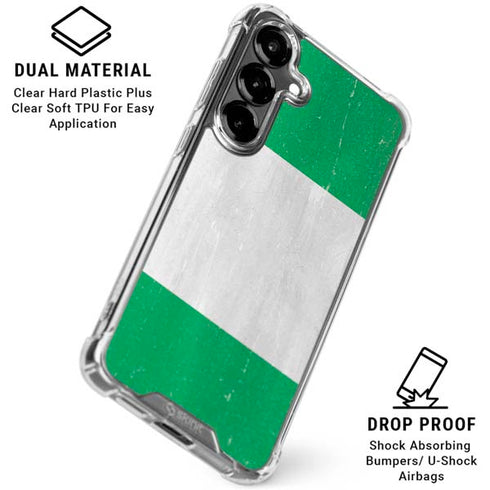 Nigeria Flag Distressed Galaxy S26 Plus Clear Case