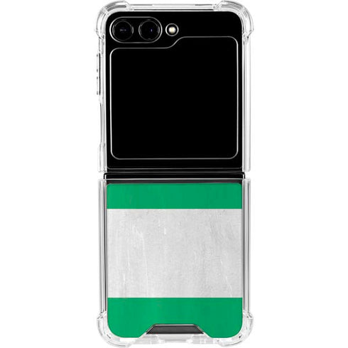 Nigeria Flag Distressed Galaxy Z Flip6 Clear Case