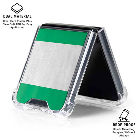 Nigeria Flag Distressed Galaxy Z Flip6 Clear Case