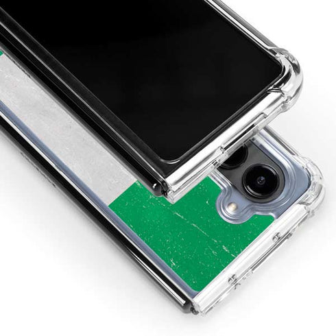 Nigeria Flag Distressed Galaxy Z Fold5 5G Clear Case