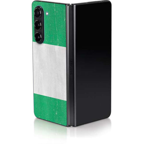 Nigeria Flag Distressed Galaxy Z Fold5 5G Skin