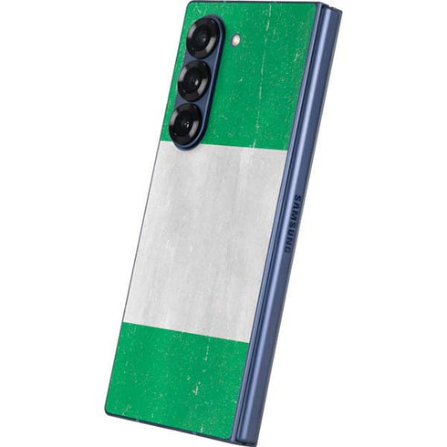 Nigeria Flag Distressed Galaxy Z Fold6 Skin