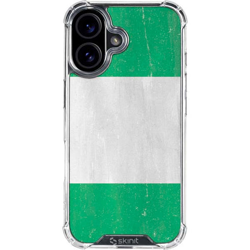 Nigeria Flag Distressed iPhone 16 Clear Case
